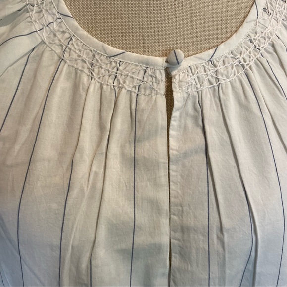 Madewell Embroidered Keyhole Tiered Midi Dress in Stripe Size Medium - Picture 3 of 12